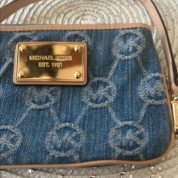 Michael Kors Blue Denim Wristlet - Picture 1 of 13